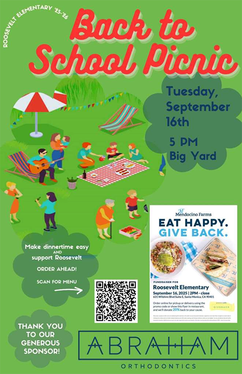  Roosevelt Back to School Picnic flyer