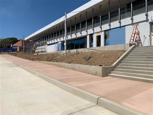 The improved Morning View Drive face of the new building. 