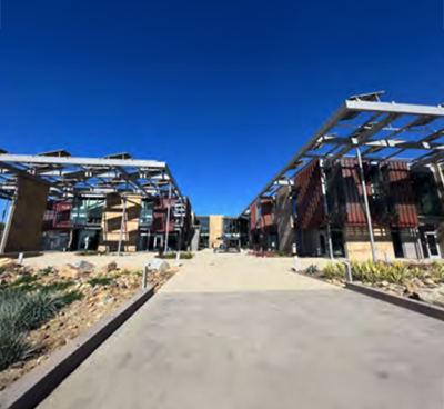  Exterior view of the new Malibu High School building