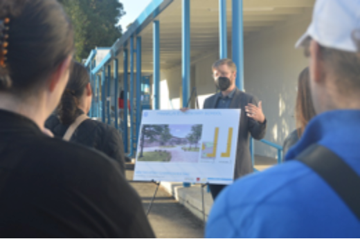 Presenting future building projects at the Franklin Community meeting on March 8, 2022