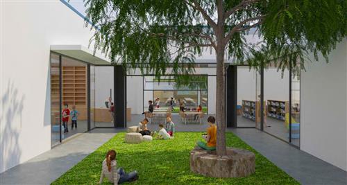 A rendering of what an outdoor study space could look like at Grant Elementary 