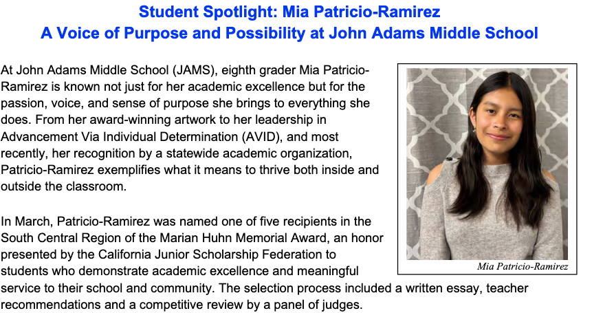 Student Spotlight
